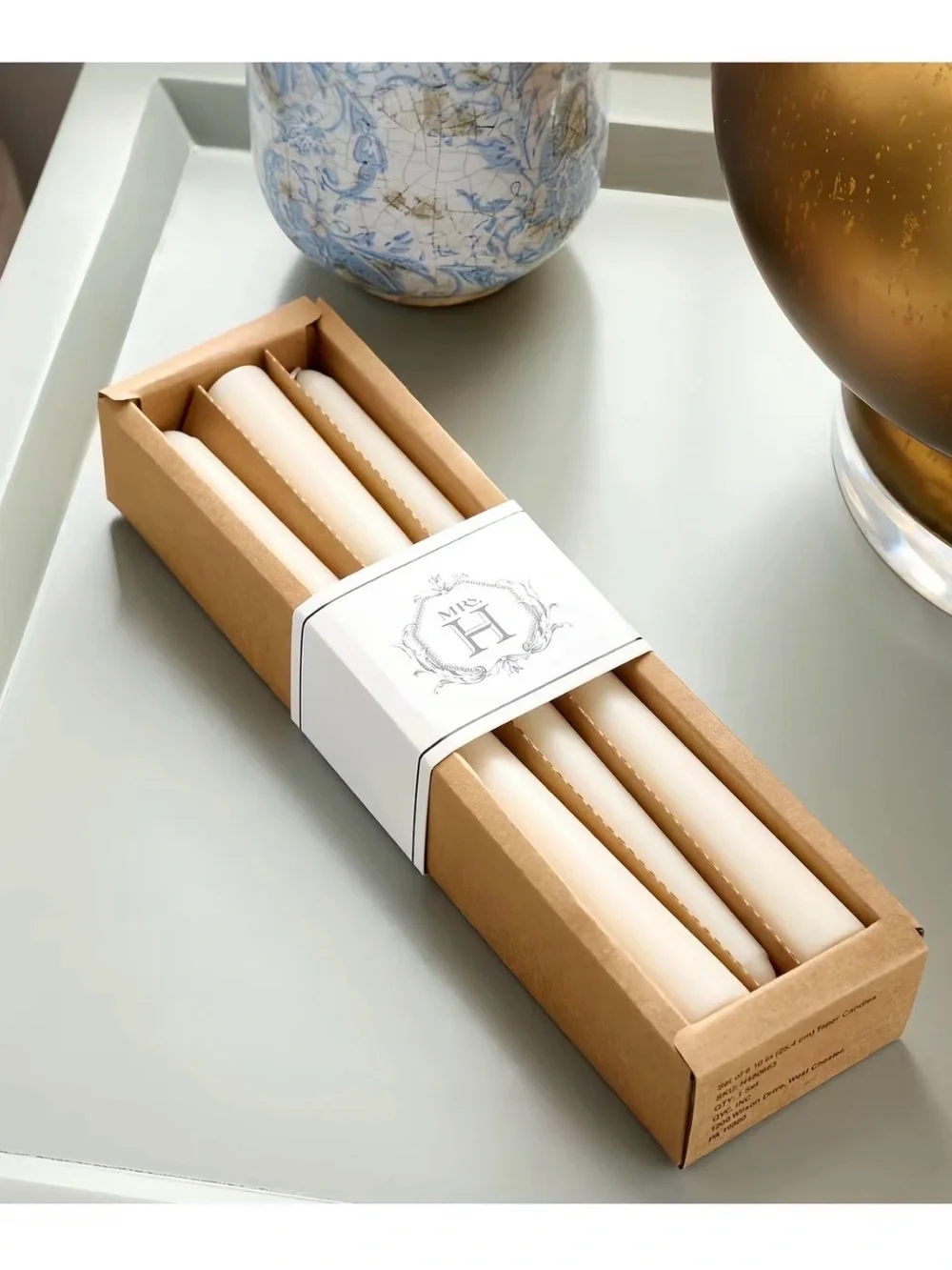 6-PACK OF 10 INCHES TAPER CANDLES W/GIFT BOX BY DEE HILFIGER